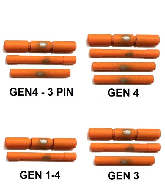 CENTENNIAL DEFENSE SYSTEMS HiViZ Orange Coated Stainless Steel Pin Kits For Glock Generation 1 - 4 (Price Varies Per Kit)