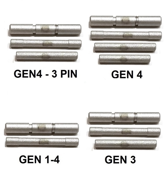 GoTo SPORTS GEAR Satin Aluminum Coated Stainless Steel Pin Kits For Glock Generation 1 - 4 (Price Varies Per Kit)