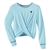 Sky Blue Twist Front Long Sleeve T-Shirt - Special Order