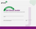 Bridge to Junior Girl Scout Certificate