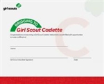Bridge to Cadette Girl Scout Certificate