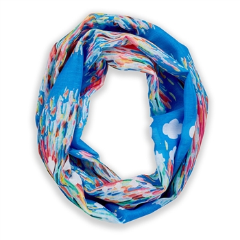 Watercolor Blues Infinity Scarf