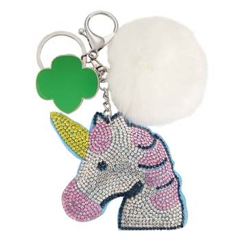 Rhinestone Unicorn Key Ring