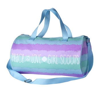 Striped Duffel Bag - Peace, Love, Girl Scouts