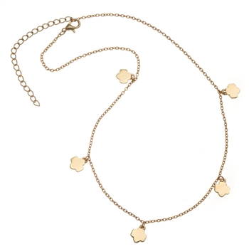 Goldtone Mini Trefoils Necklace