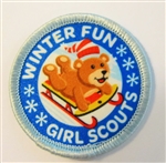 Winter Fun Patch - bear on sled