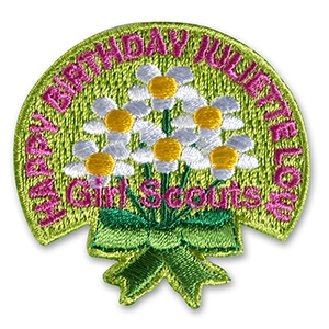 Happy Birthday Juliette Low Daisies Sew-on Fun Patch