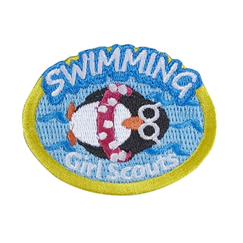 Swimming Penguin Iron-On Fun Patch