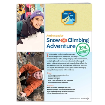 Ambassador Snow or Climbing Adventure Badge Requirements