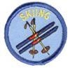 Skiing Sew-On Fun Patch (Blue Circle)
