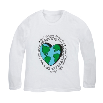 Brownies Change the World Long Sleeve White T-Shirt