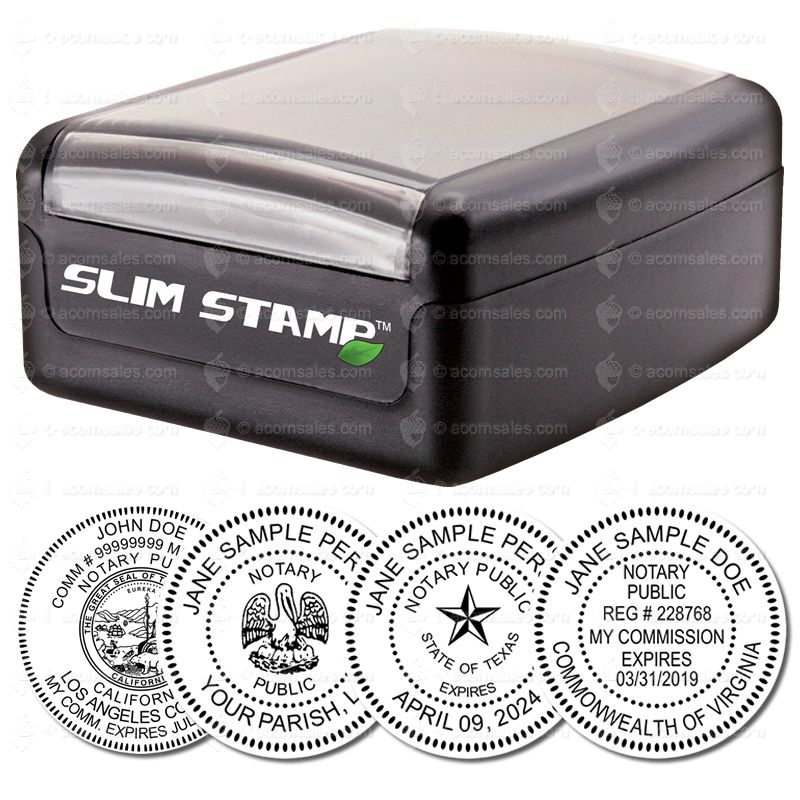 Slim Pre Inked Stamp of Notary Public Seal Notary Stamps