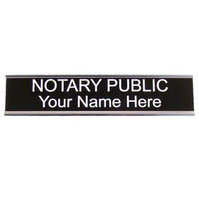 Black Engraved Name Sign with Silver Holder