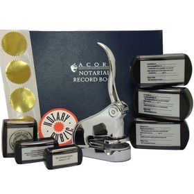 Supreme Chrome Notary Seal Package with Slim Stamps