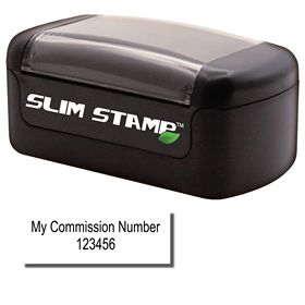 Slim Pre Inked Commission Number Stamp