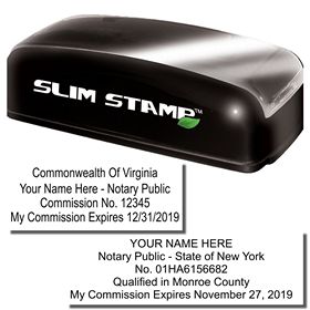 Slim Pre Inked Commission ID Stamp