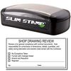 Slim Pre Inked Shop Drawing Review Stamp