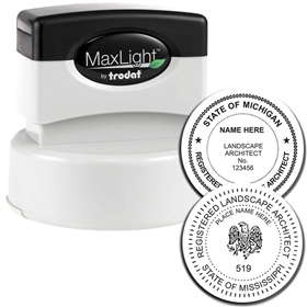 Landscape Architect MaxLight Pre Inked Rubber Stamp of Seal