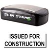 Slim Pre-Inked Issued for Construction Stamp