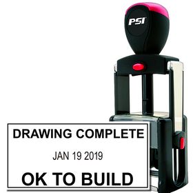 Self Inking Drawing Complete Date Stamp