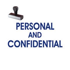 Personal Confidential Rubber Stamp