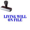 Living Will On File Rubber Stamp