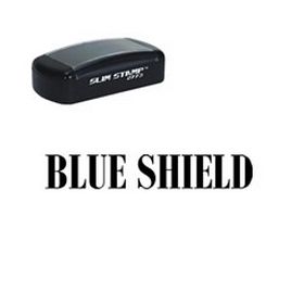 Slim Pre-Inked Blue Shield Stamp