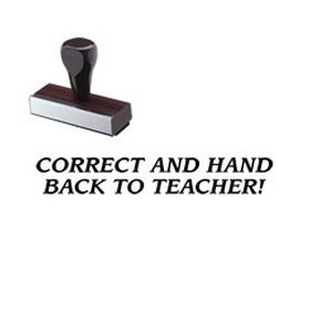 Correct And Hand Back To Teacher Rubber Stamp