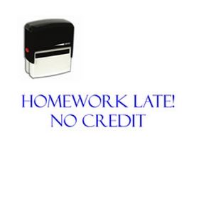 Self-Inking Homework Late No Credit Stamp