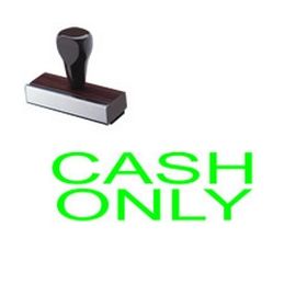 Cash Only Rubber Stamp