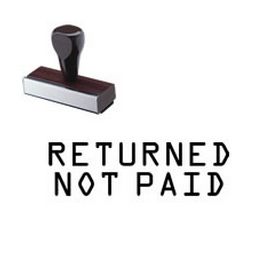 Returned Not Paid Rubber Stamp