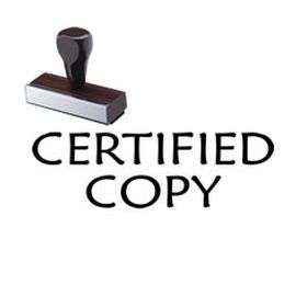 Certified Copy Rubber Stamp