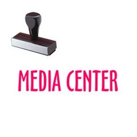 Media Center Library Rubber Stamp