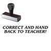 Correct And Hand Back To Teacher Rubber Stamp