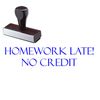 Large Homework Late No Credit Rubber Stamp