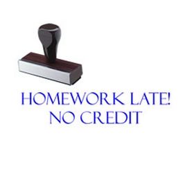 Homework Late No Credit Rubber Stamp
