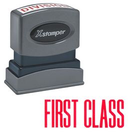 Red First Class Xstamper Stock Stamp