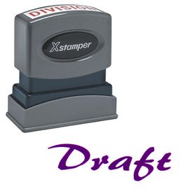 Purple Draft Xstamper Stock Stamp