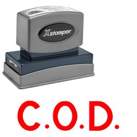 Bold Red C.O.D. Xstamper Stock Stamp