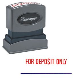 Red For Deposit Only Xstamper Stock Stamp