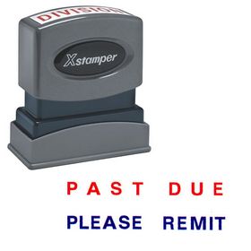Two-color Past Due Please Remit Xstamper Stock Stamp