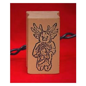 Pig Reindeer Art Rubber Stamp