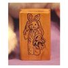 Bunny in Costume with Basket Art Rubber Stamp
