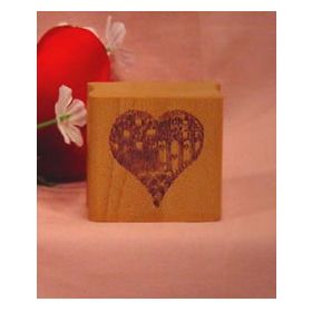 Country Patchwork Heart Art Rubber Stamp