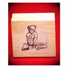 Bear with Turtles Art Rubber Stamp