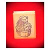 Bear in Wash Bucket Art Rubber Stamp