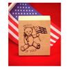 Small Bear Waving Flag Art Rubber Stamp