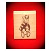 Bear Fan with Pennant Art Rubber Stamp