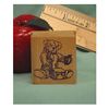 Bear with Lunch Box Art Rubber Stamp