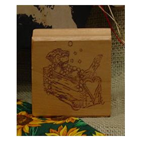 Cow in Wash Trough Art Rubber Stamp